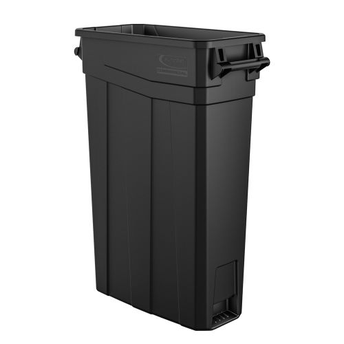 Suncast Commercial 23 Gallon Resin Slim Trash Can with Handles, Black